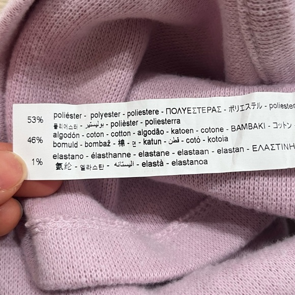 Zara Lavender Off-Shoulder Button Down Long Sleeve Crop Top Size S Pastel - Picture 8 of 10